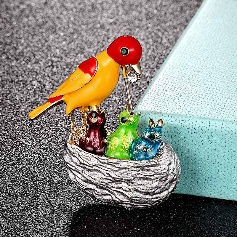 Men Accessories Bouquet - Zlxgirl Broches de Pássaros Esmaltados, Joias