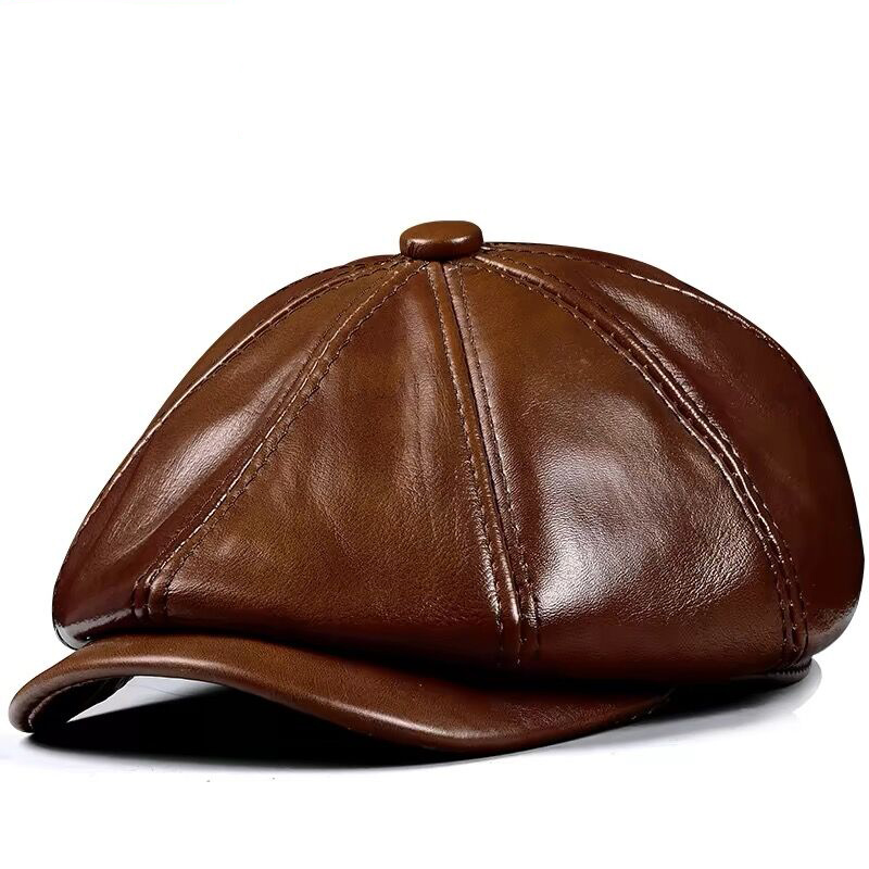 Men Accessories Brand - Primavera novo chapéu de couro genuíno