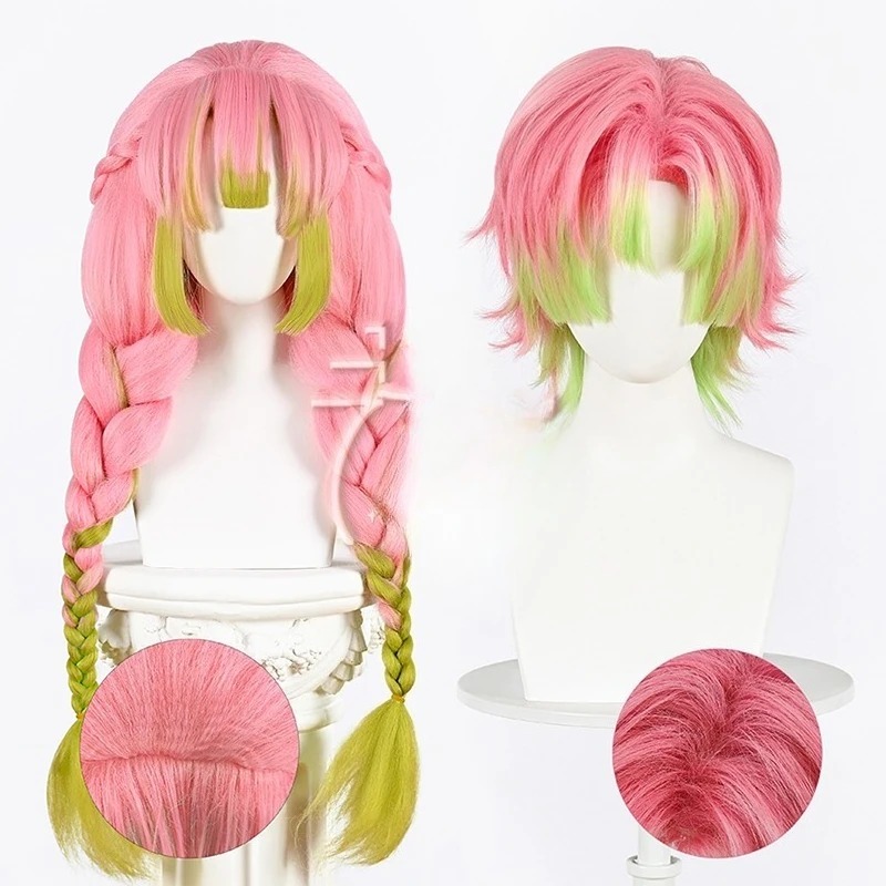 Men'S Suit Accessories - Kanroji mitsuri peruca cosplay rosa verde