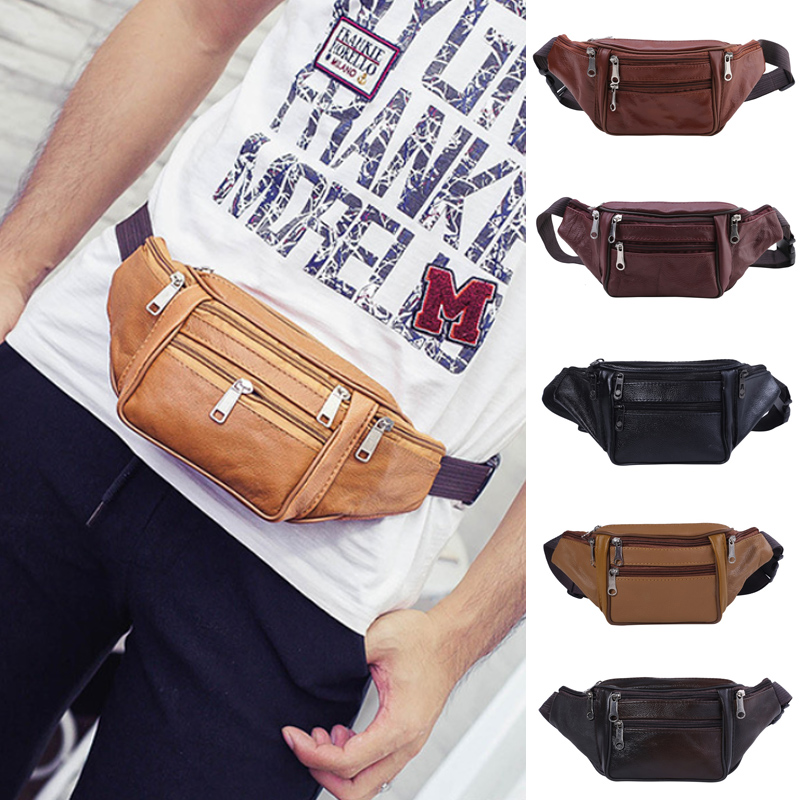 Travel Organizer Men - Moda masculina couro genuíno cintura packs