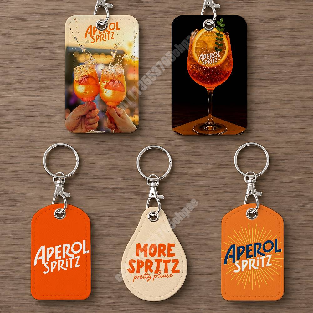 Men Keychain Accessories - Chaveiro de Couro Laranja Prosecco A-Aperol