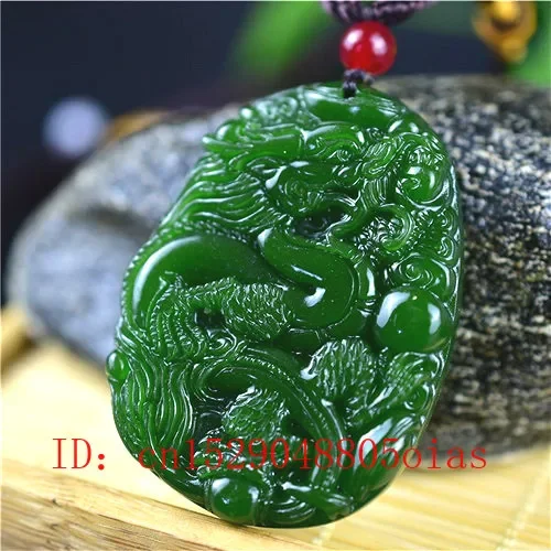 Natural Verde Chinês Jade Drag - Men Accessories Necklace avaliação e preço