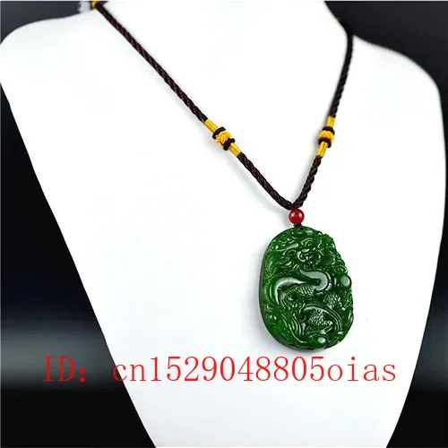 Natural Verde Chinês Jade Drag - Men Accessories Necklace avaliação e preço