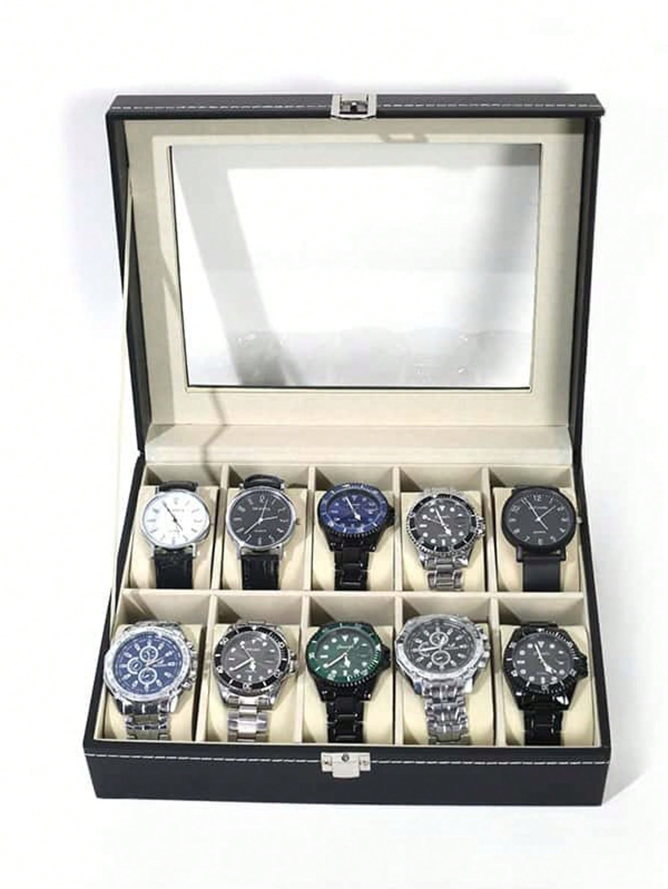 Caixa de Relógio de Couro com  - Men'S Accessories Rack avaliação e preço