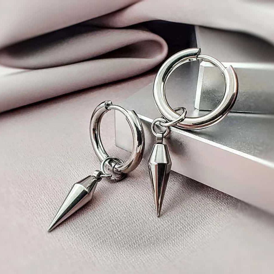 Brinco punk com rebites, joia  - Men Accessories Tips avaliação e preço
