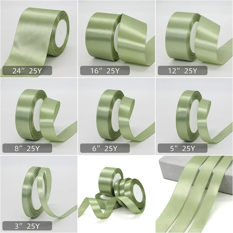 25 jardas fita verde sálvia ex - Men Accessories Bouquet avaliação e preço